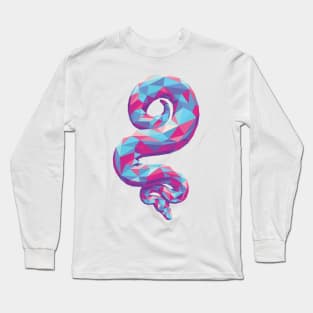 Soft Colorful Geometric Snake Long Sleeve T-Shirt